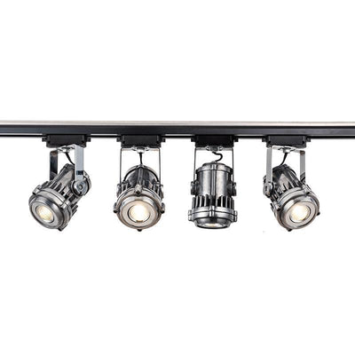 Plafonnier semi-affleurant contemporain industriel en aluminium vieilli réglable avec projecteur LED pour salon 