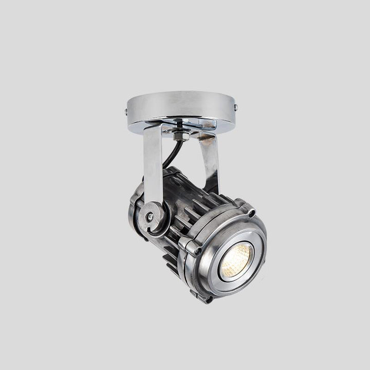 Plafonnier semi-affleurant contemporain industriel en aluminium vieilli réglable avec projecteur LED pour salon 