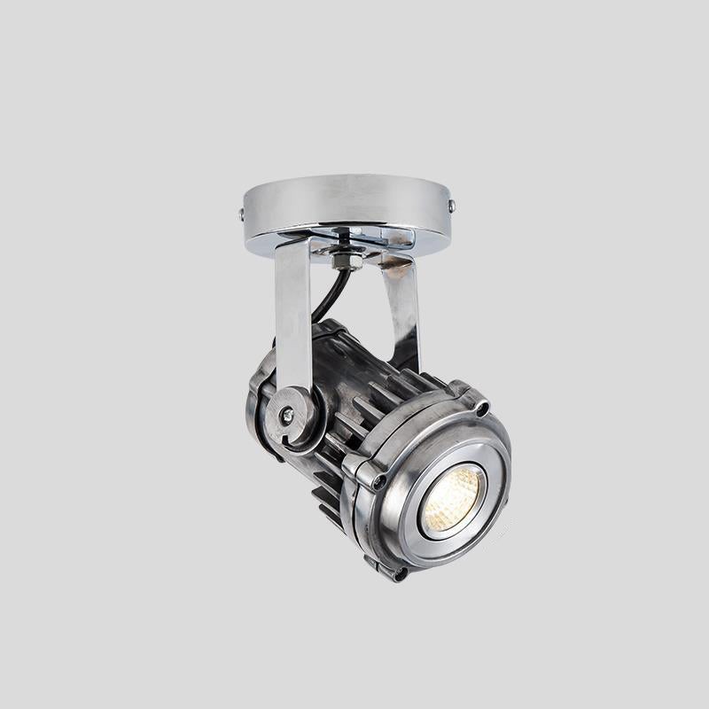 Plafonnier semi-affleurant contemporain industriel en aluminium vieilli réglable avec projecteur LED pour salon 