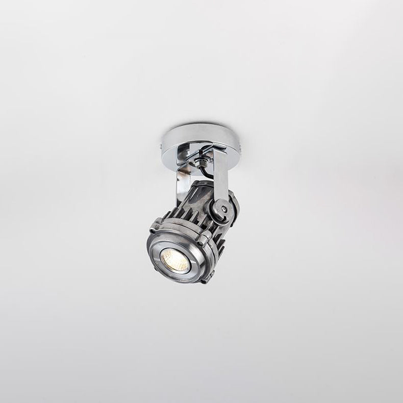 Plafonnier semi-affleurant contemporain industriel en aluminium vieilli réglable avec projecteur LED pour salon 