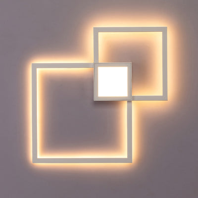 Lámpara de pared LED de acrílico con tira de hierro geométrica de simplicidad contemporánea para dormitorio 