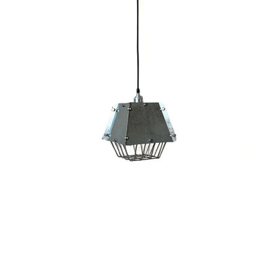 Contemporain Industriel Acier Inoxydable Colonne Géométrique Suspension Luminaire 1-Lumière Pour Salon 