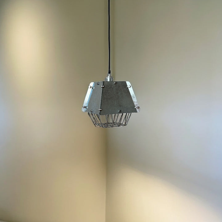 Contemporary Industrial Stainless Steel Geometric Column 1-Light Pendant Light For Living Room