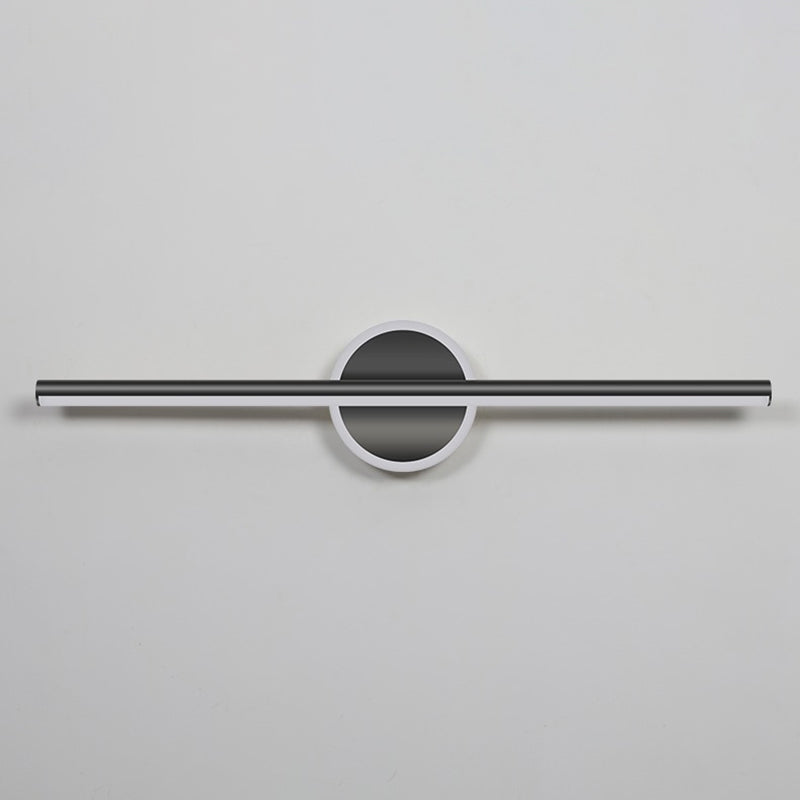 Lámpara de pared frontal de espejo LED de tira larga geométrica de hierro y aluminio de simplicidad contemporánea para dormitorio 