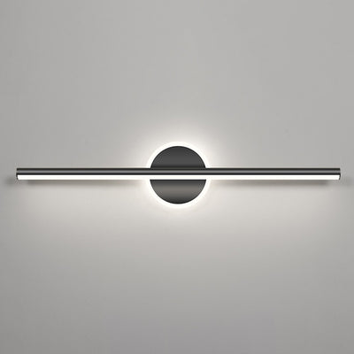Lámpara de pared frontal de espejo LED de tira larga geométrica de hierro y aluminio de simplicidad contemporánea para dormitorio 