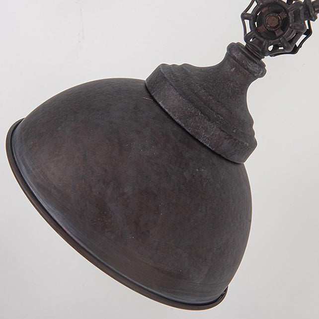 Lampe de sol traditionnelle coloniale en fer vieilli avec abat-jour demi-cercle rotatif et tige réglable 1 lumière pour chambre 