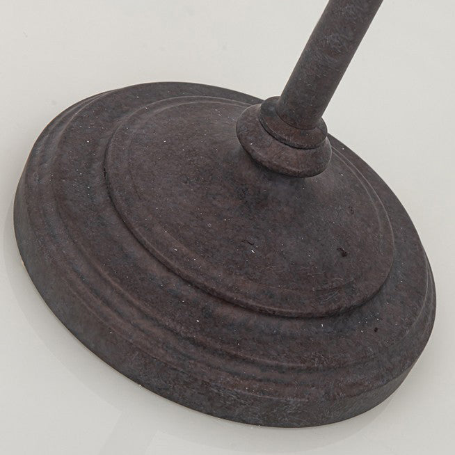 Lampe de sol traditionnelle coloniale en fer vieilli avec abat-jour demi-cercle rotatif et tige réglable 1 lumière pour chambre 