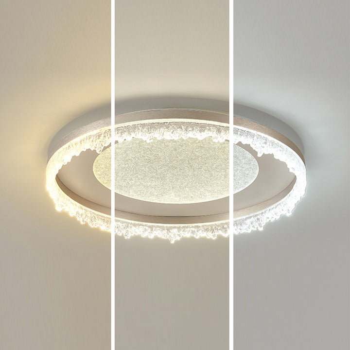 現代的な高級鉄アルミラウンドシェードLEDフラッシュマウントシーリングライトリビングルーム用 