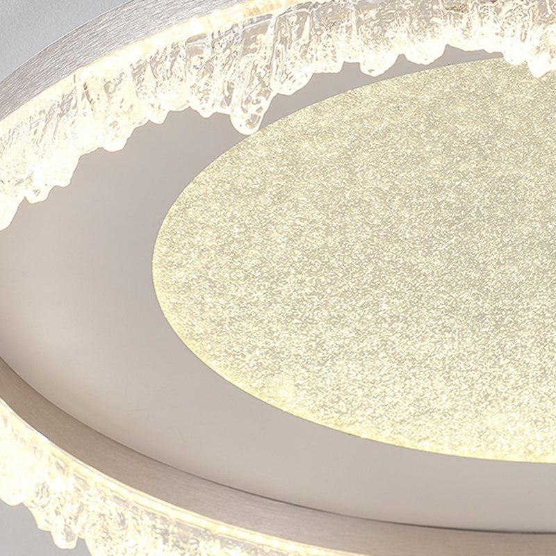 Contemporary Luxury Iron Aluminum Round Shade LED Flush Mount Ceiling Light For Living Room