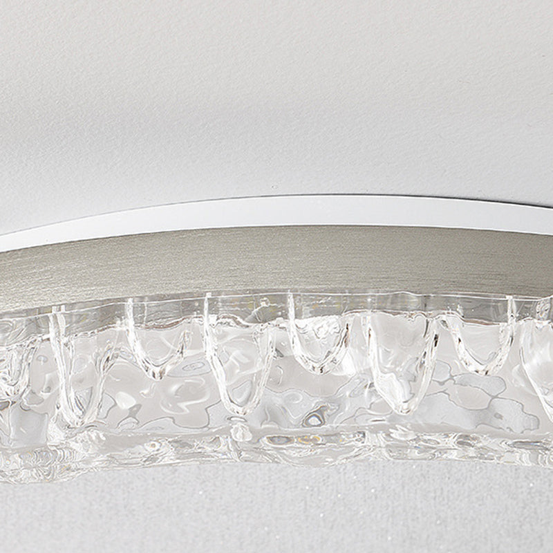 Contemporary Luxury Iron Aluminum Round Shade LED Flush Mount Ceiling Light For Living Room