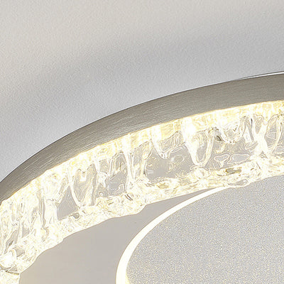 Contemporary Luxury Iron Aluminum Round Shade LED Flush Mount Ceiling Light For Living Room