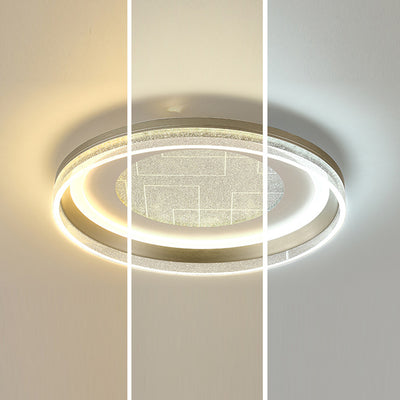 Contemporary Luxury Iron Aluminum Round Shade LED Flush Mount Ceiling Light For Living Room