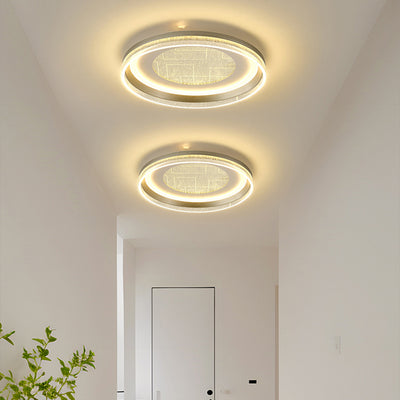 Contemporary Luxury Iron Aluminum Round Shade LED Flush Mount Ceiling Light For Living Room