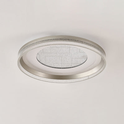 Contemporary Luxury Iron Aluminum Round Shade LED Flush Mount Ceiling Light For Living Room