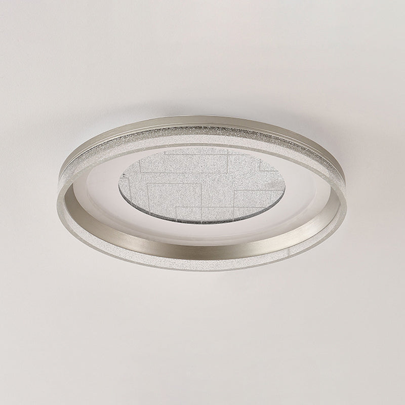 Contemporary Luxury Iron Aluminum Round Shade LED Flush Mount Ceiling Light For Living Room