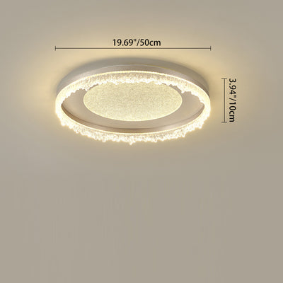 Contemporary Luxury Iron Aluminum Round Shade LED Flush Mount Ceiling Light For Living Room