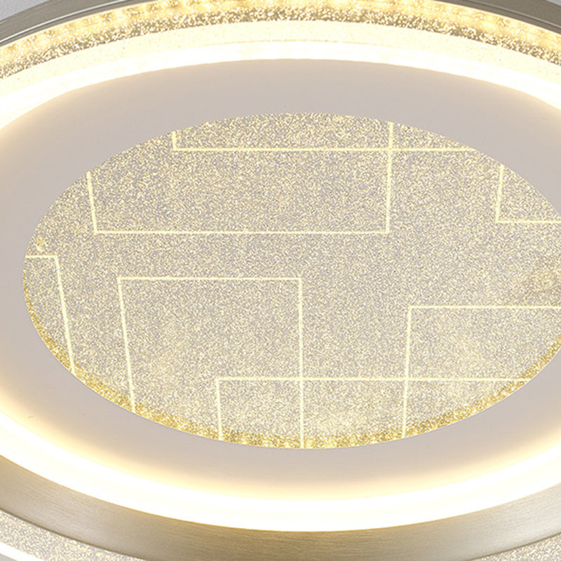 Contemporary Luxury Iron Aluminum Round Shade LED Flush Mount Ceiling Light For Living Room