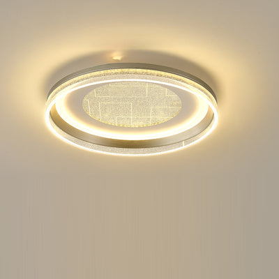 Contemporary Luxury Iron Aluminum Round Shade LED Flush Mount Ceiling Light For Living Room