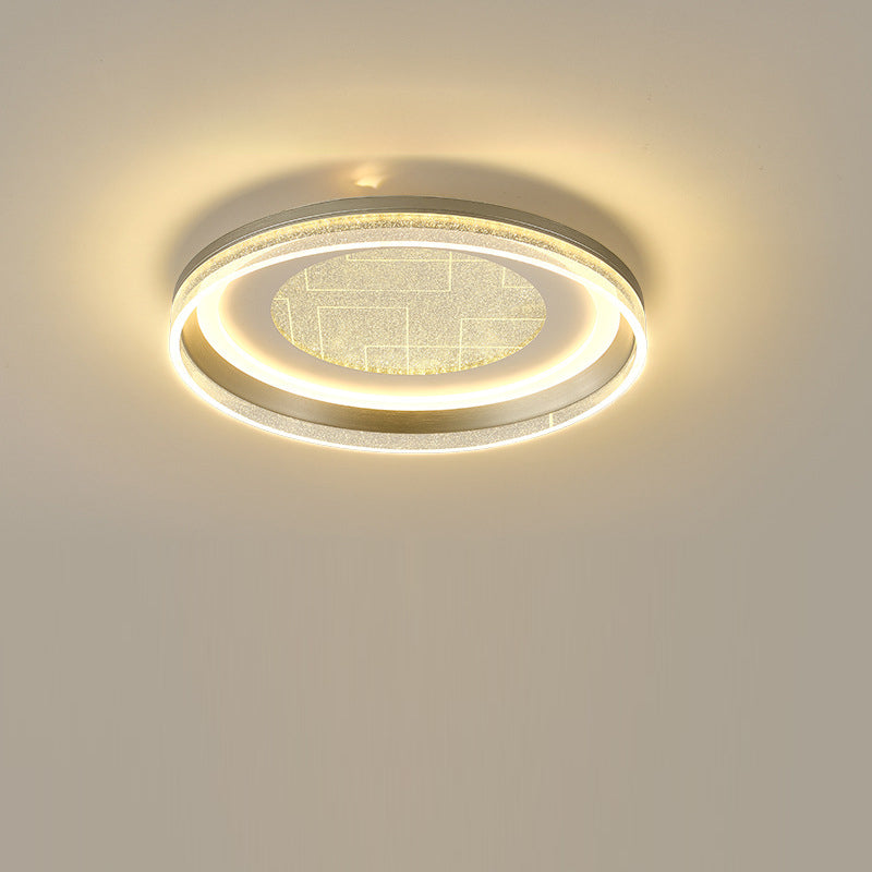 Contemporary Luxury Iron Aluminum Round Shade LED Flush Mount Ceiling Light For Living Room