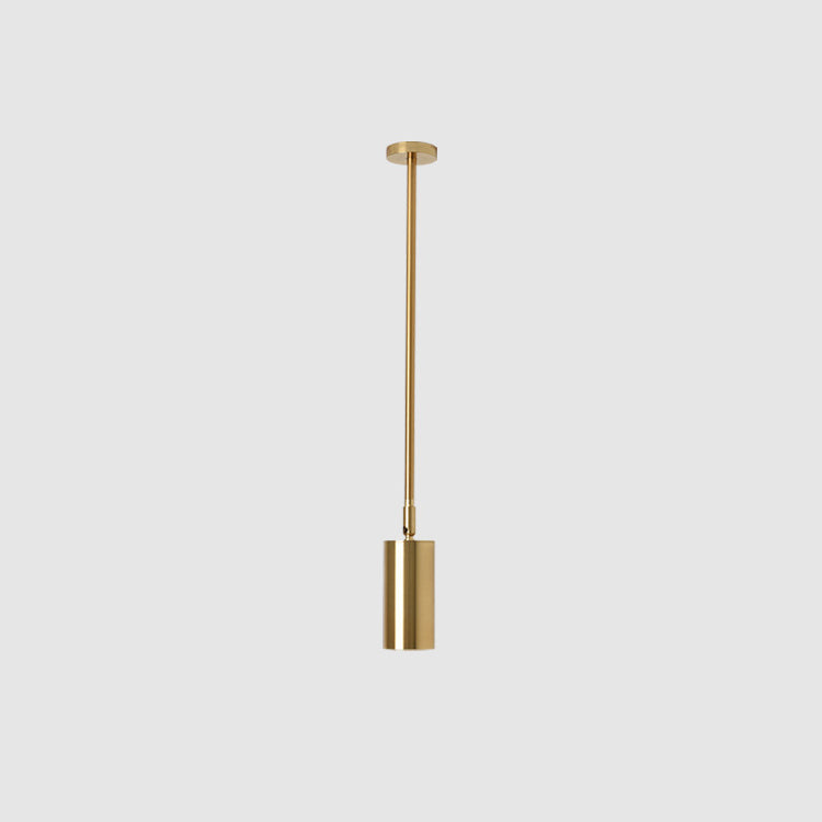 Suspension LED moderne minimaliste avec abat-jour en cylindre de fer et longue tige pour salon 