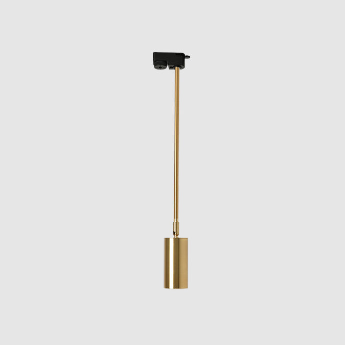 Suspension LED moderne minimaliste avec abat-jour en cylindre de fer et longue tige pour salon 
