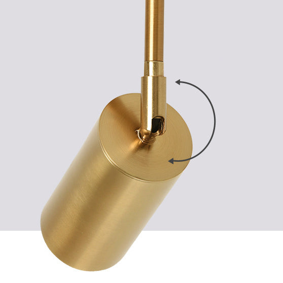 Suspension LED moderne minimaliste avec abat-jour en cylindre de fer et longue tige pour salon 