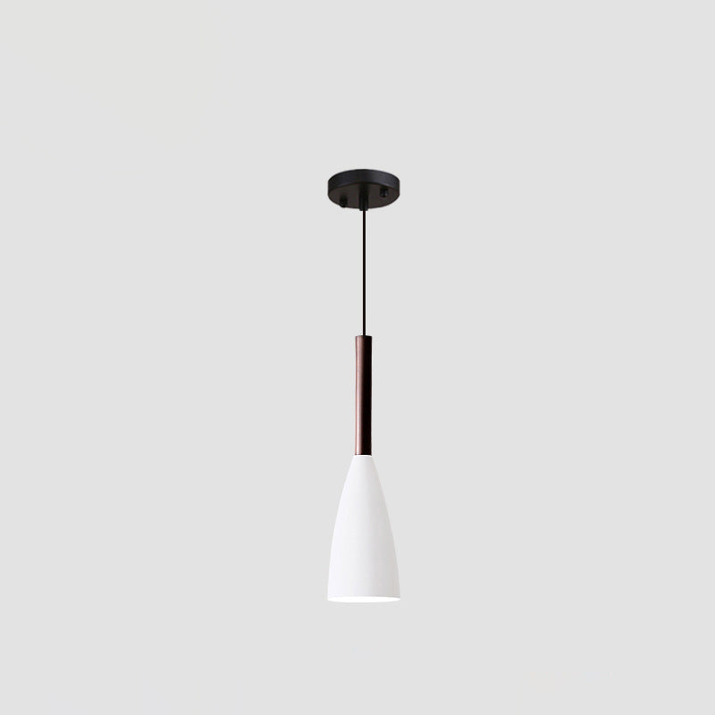 Suspension Luminaire à Une Lumière en Forme de Cône Géométrique en Fer Macaron Scandinave Contemporain pour Salon 