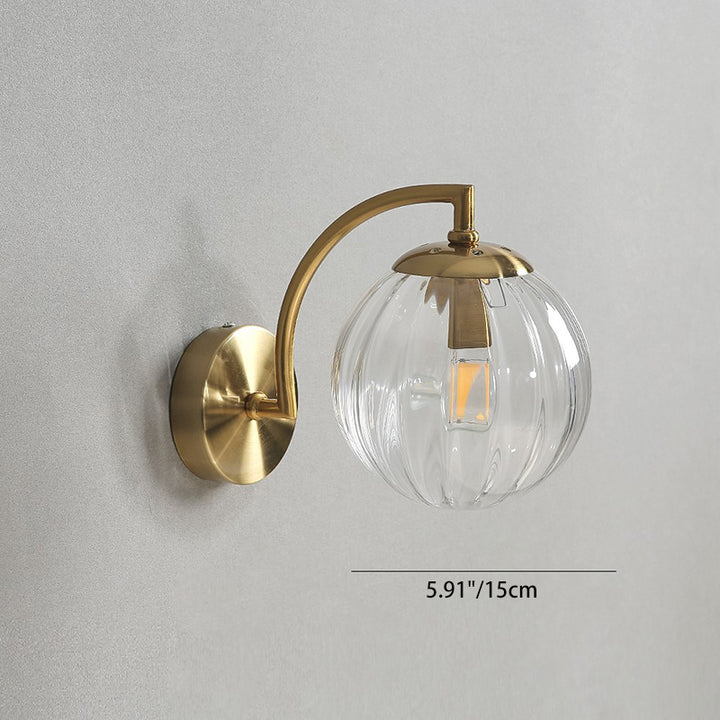Moderne Einfachheit Wasser Wellglas Kugelschirm Hardware 1-Licht Wandleuchte Für Schlafzimmer 