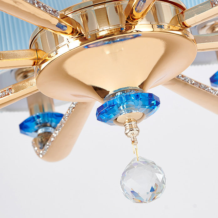 Art déco moderne avec abat-jour en tissu plissé, cadre en alliage de zinc, lustre à 6/8 lumières pour salon 