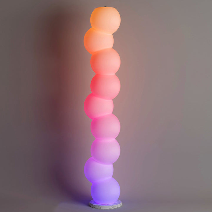 Zeitgenössische Einfachheit PE Ball Spieß Marmor Basis LED Stehende Stehlampe Für Schlafzimmer 