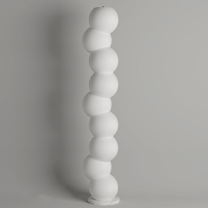 Zeitgenössische Einfachheit PE Ball Spieß Marmor Basis LED Stehende Stehlampe Für Schlafzimmer 
