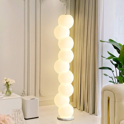 مصباح أرضي قائم LED بقاعدة رخامية وعصا كروية PE بتصميم بسيط ومعاصر لغرفة النوم 