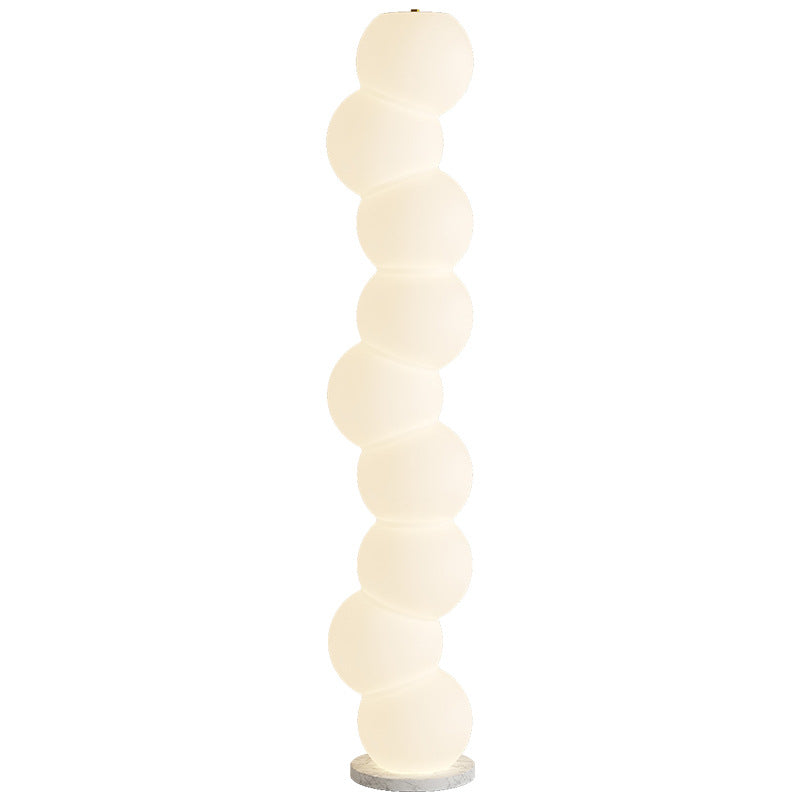 Zeitgenössische Einfachheit PE Ball Spieß Marmor Basis LED Stehende Stehlampe Für Schlafzimmer 