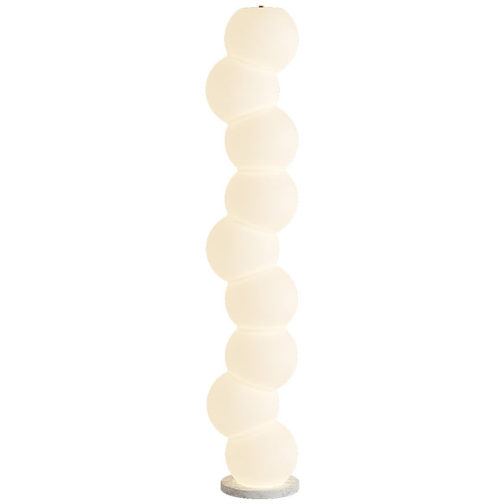 Zeitgenössische Einfachheit PE Ball Spieß Marmor Basis LED Stehende Stehlampe Für Schlafzimmer 