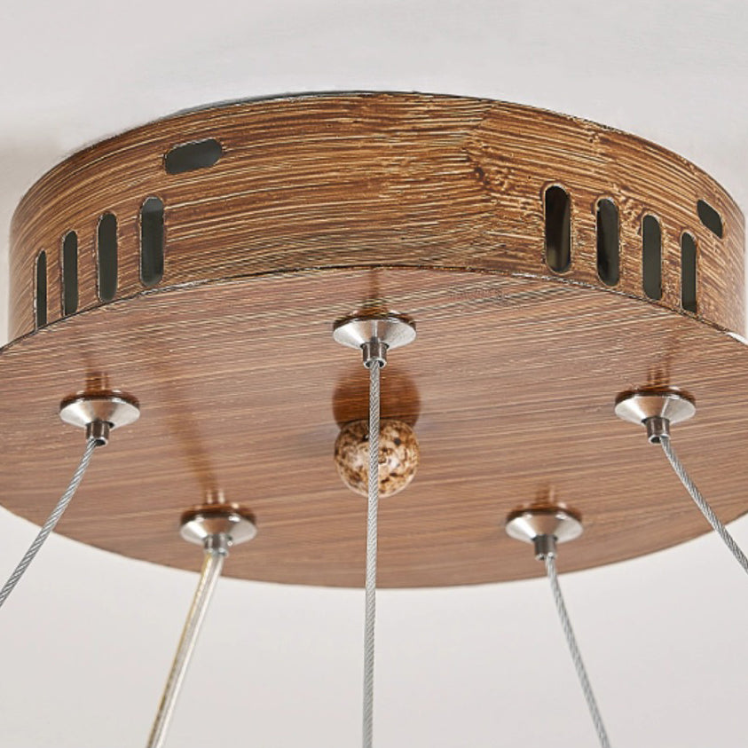 Traditioneller Vintage-Astharzring Acrylkugel-Schirm 6/8/10/12/16-Licht Kronleuchter für Wohnzimmer 