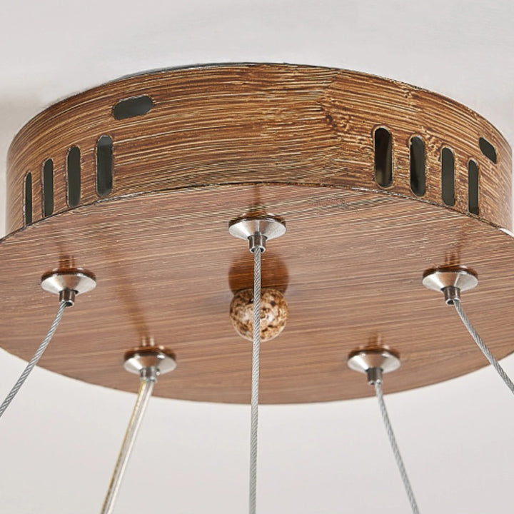 Traditioneller Vintage-Astharzring Acrylkugel-Schirm 6/8/10/12/16-Licht Kronleuchter für Wohnzimmer 