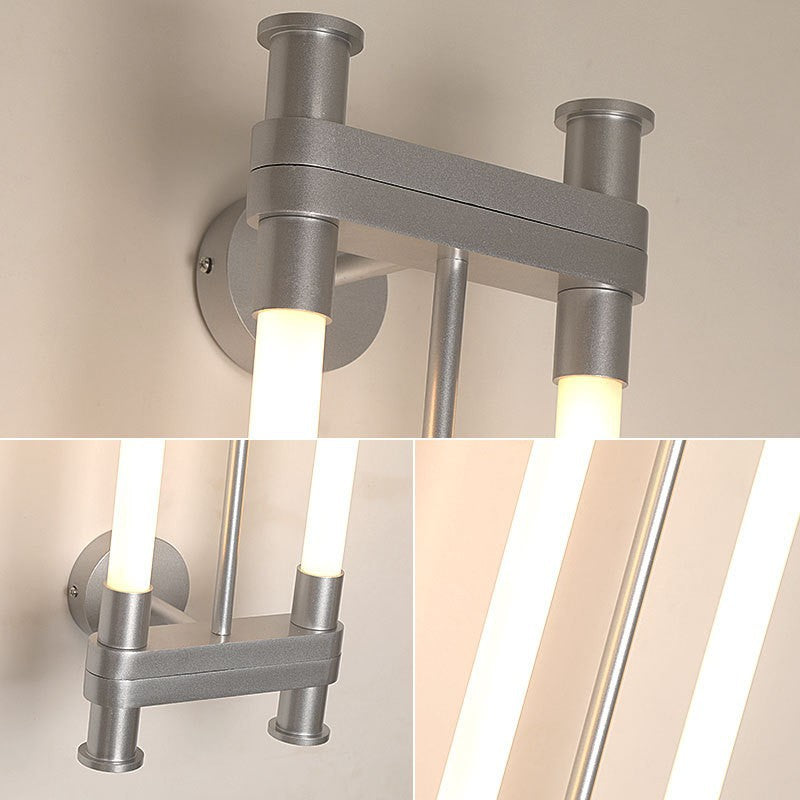 Modern Transitional Dual Aluminum Long Strip Acrylic LED Wall Sconce Lamp For Living Room
