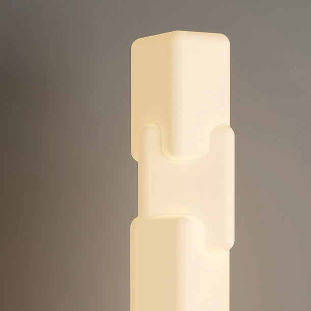 Lámpara de pie LED con base de mármol en bloque cuadrado PE de simplicidad contemporánea para dormitorio 
