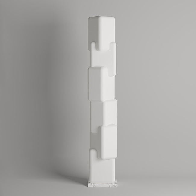 Lámpara de pie LED con base de mármol en bloque cuadrado PE de simplicidad contemporánea para dormitorio 