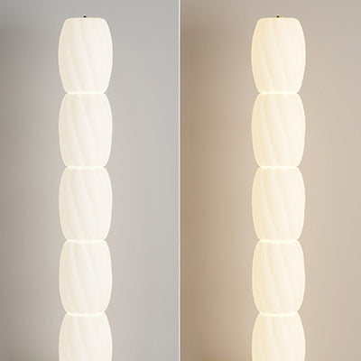 Lámpara de pie LED con base de mármol y pantalla de algodón PE de simplicidad contemporánea para dormitorio 