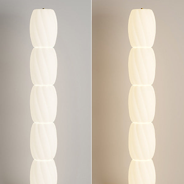 Lámpara de pie LED con base de mármol y pantalla de algodón PE de simplicidad contemporánea para dormitorio 