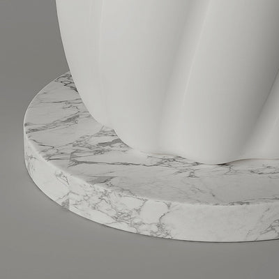 Lámpara de pie LED con base de mármol y pantalla de algodón PE de simplicidad contemporánea para dormitorio 