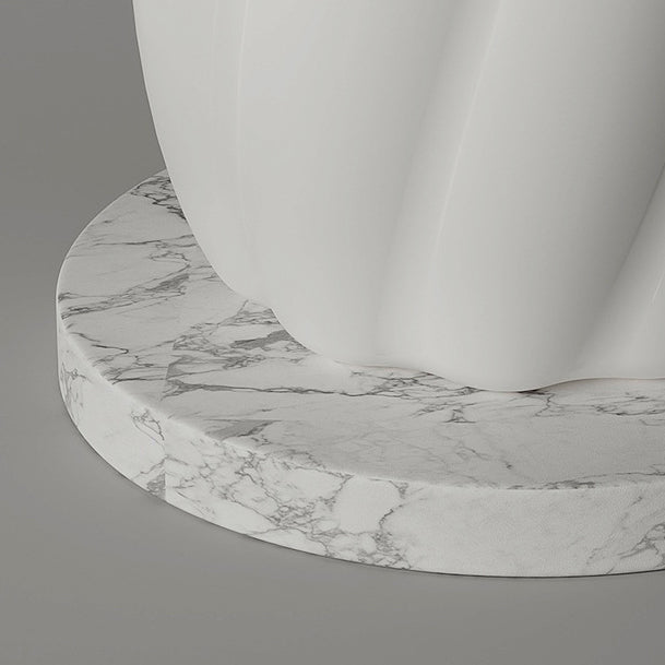 Lámpara de pie LED con base de mármol y pantalla de algodón PE de simplicidad contemporánea para dormitorio 