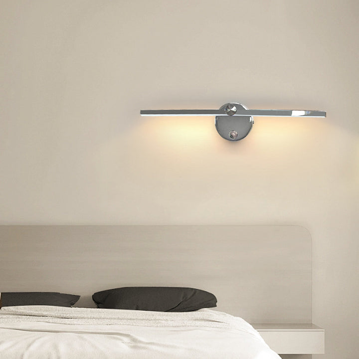 Moderne minimalistische Aluminium-Langstreifen-drehbare LED-Wandleuchte für das Schlafzimmer 