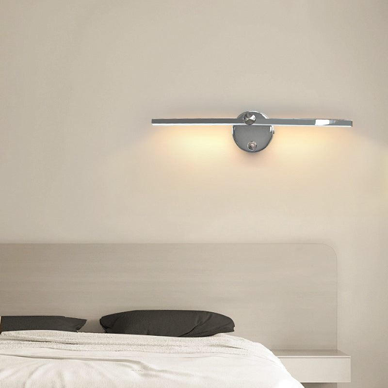 Moderne minimalistische Aluminium-Langstreifen-drehbare LED-Wandleuchte für das Schlafzimmer 