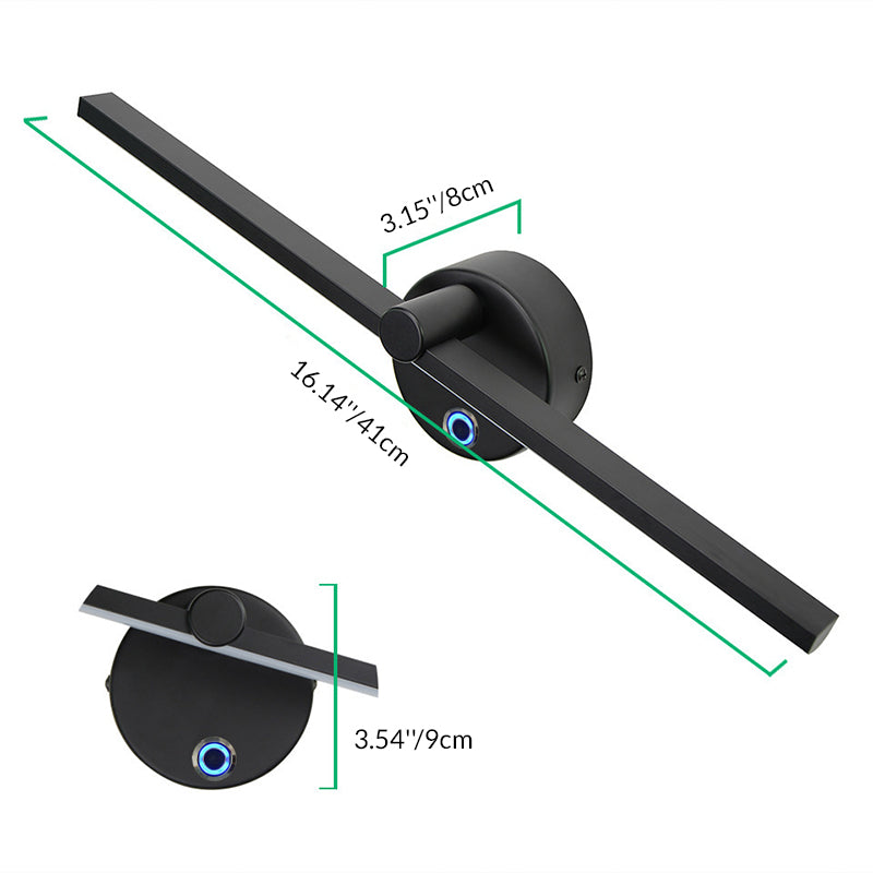 Moderne minimalistische Aluminium-Langstreifen-drehbare LED-Wandleuchte für das Schlafzimmer 