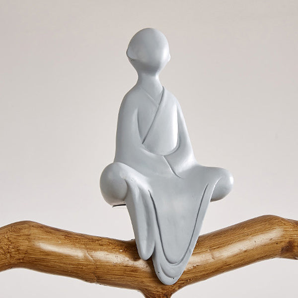 Traditionelle chinesische Zen-Harz-Hardware-Zweig-Kiefer-Baum-Dekoration 3-Licht-Kronleuchter Insellicht für Wohnzimmer 