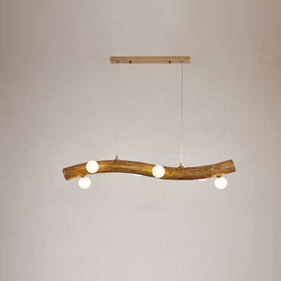 Traditional Chinese Zen Resin Trunk Hardware Glass Ball Shade 6/10-Light Chandelier Island Light For Living Room