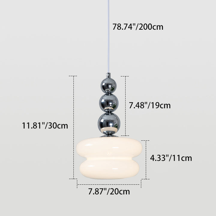 Abat-jour rond en verre de fer nordique contemporain 1-lumière suspension pour salon 