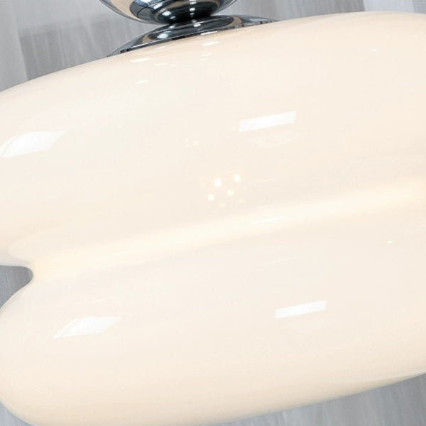 Abat-jour rond en verre de fer nordique contemporain 1-lumière suspension pour salon 